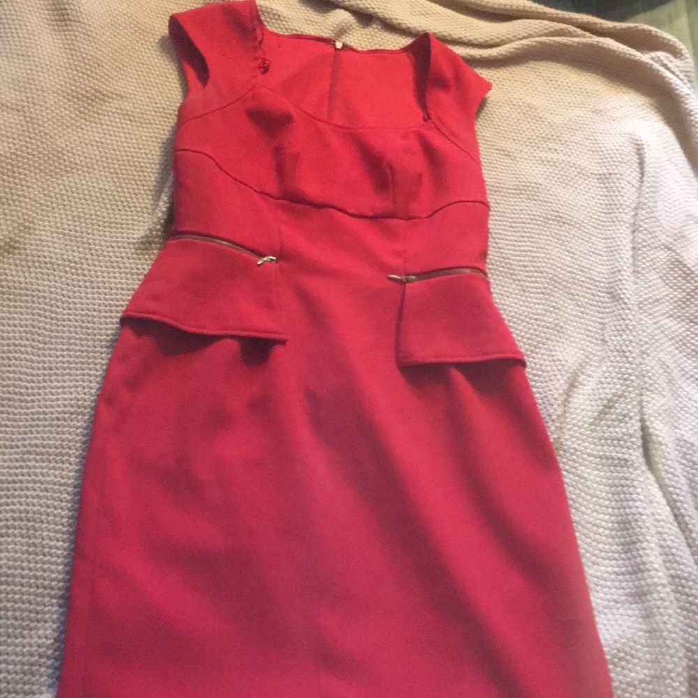 Red Peplum Body-Con Dress